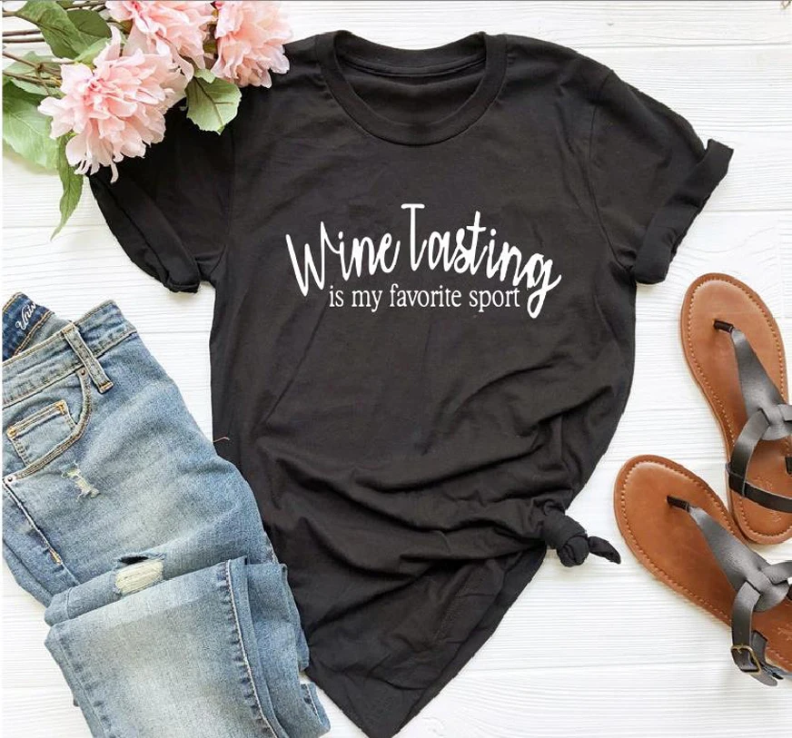 Дегустация вина моя любимая Спортивная футболка Winery Tour Lover женская модная