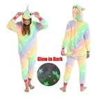 Пижама-кигуруми детская, комбинезон с единорогом, мультяшное одеяло с животными, зимняя одежда для сна для мальчиков и девочек с единорогом, панда, Прыгун