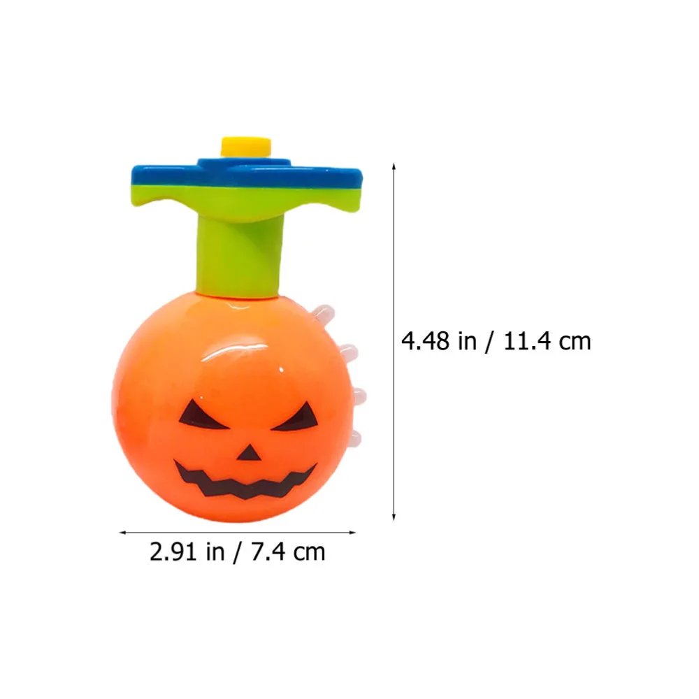 

2Pcs Creative Pumpkin Design Flashing Spinning Tops Toys for Kids Orange
