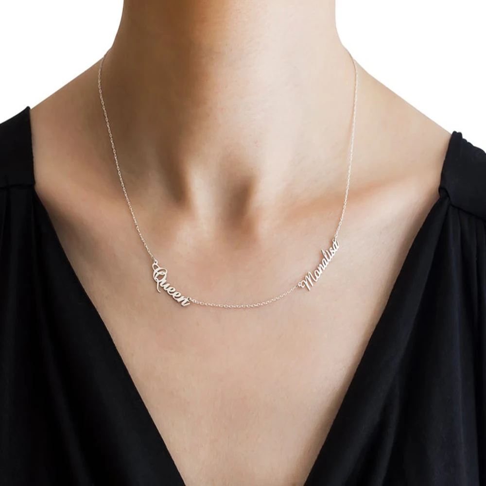 FYW Персонализированные Имя ожерелье из нержавеющей стали индивидуальные буквы
