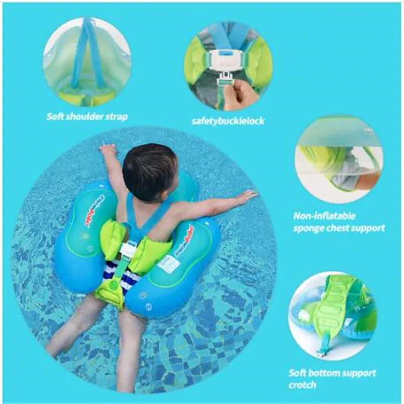 

2021 Summer Baby Swimming Float Inflatable Infant Canopy Pool Accessories Waist Float Lying Swimming Ring Toys Swim Ring
