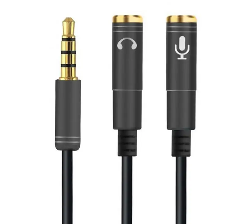 Переходник для гарнитуры Y образный разветвитель наушников 3 5 мм AUX стерео аудио 1