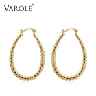 Серьги-кольца VAROLE с переплетенными линиями женские, U-образные золотистые милые геометрические серьги-кольца с каплями воды, бижутерия