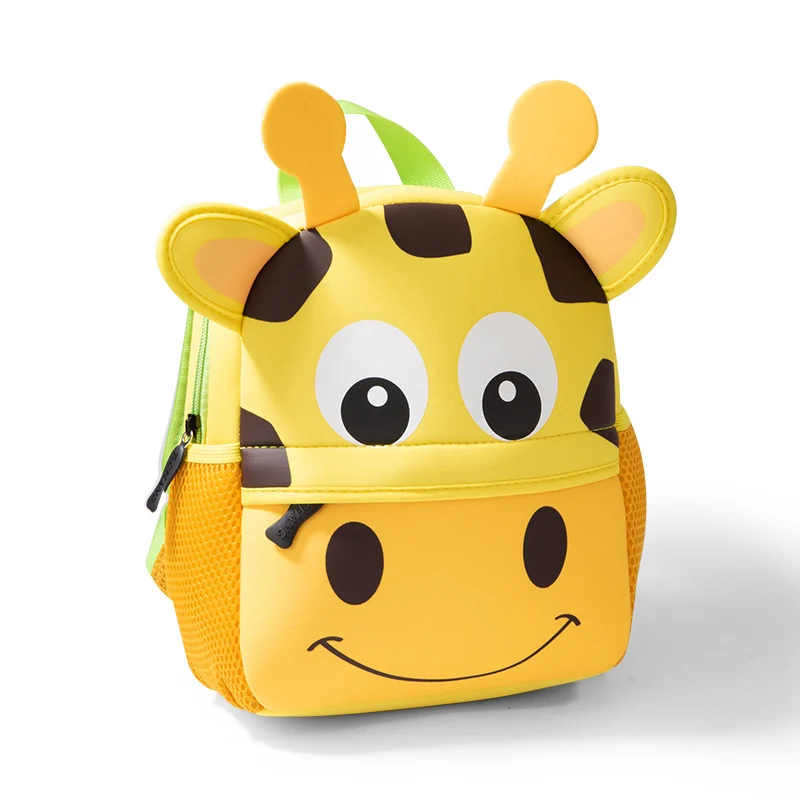 Детские рюкзаки, неопреновые школьные ранцы с 3d-изображением жирафа для девочек и мальчиков, детские сумки для малышей и детей, мультяшный р...