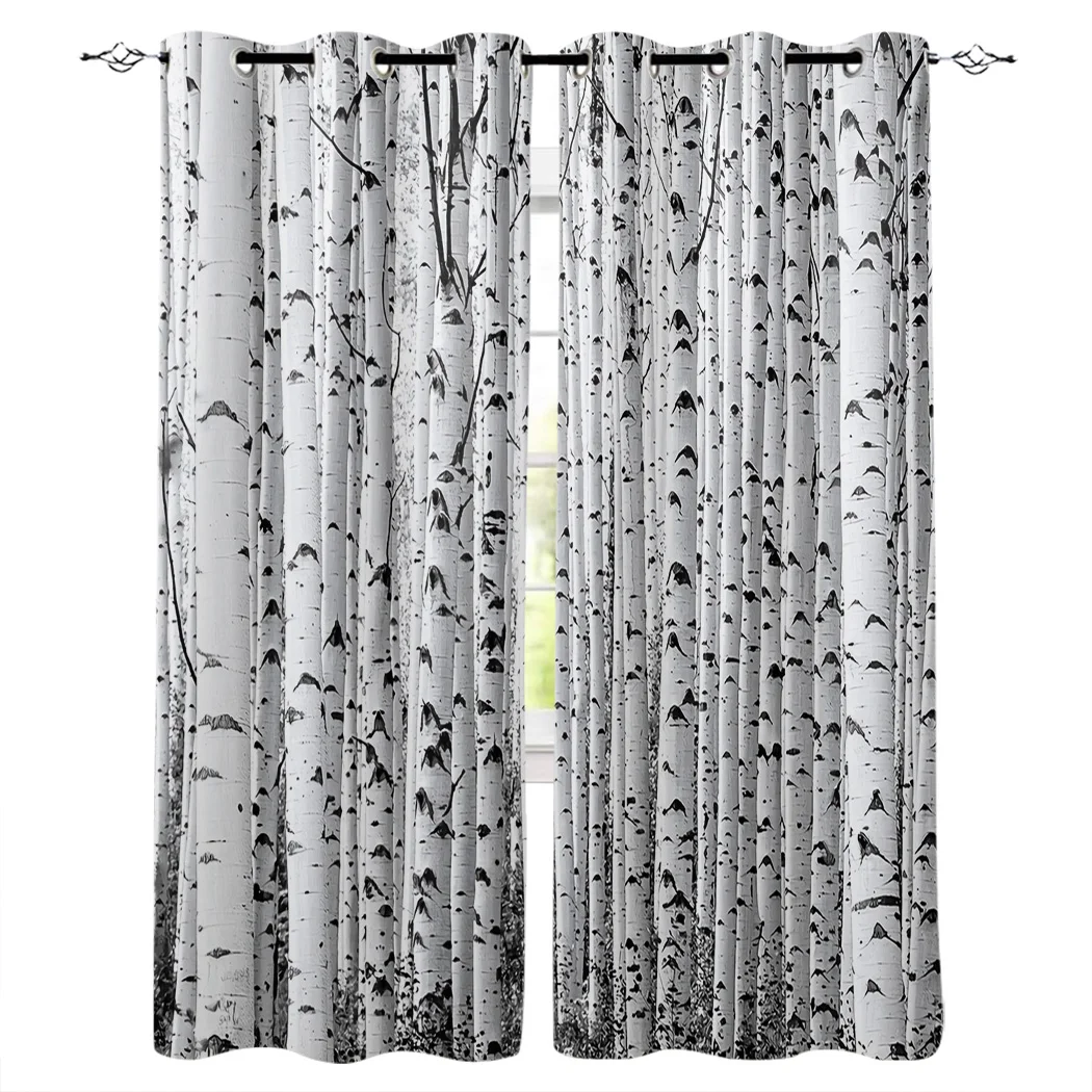 

White Birch Window Curtains Living Room Curtain Home Decor