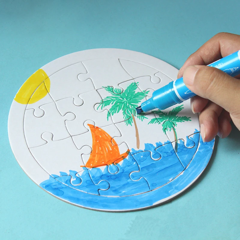 4 стиля пустая раскраска головоломка бумага белая доска формы для детей изделия