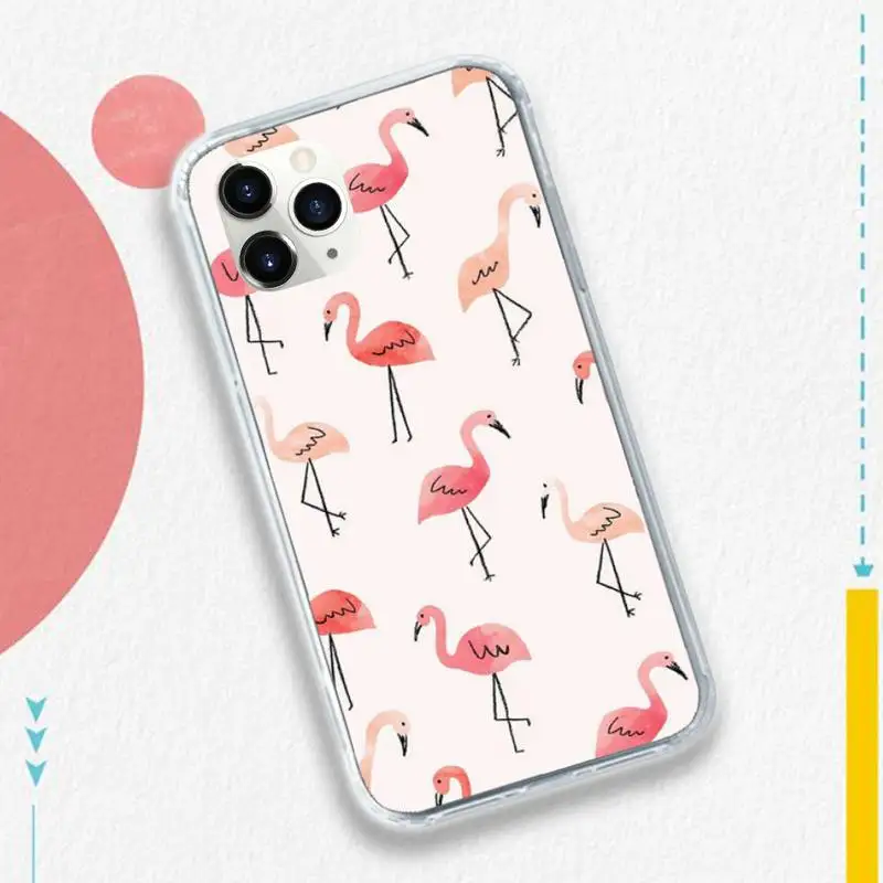 

Cartoons Pink Animal Flamingo Phone Case for iPhone 11 12 pro XS MAX 8 7 6 6S Plus X 5S SE 2020 XR