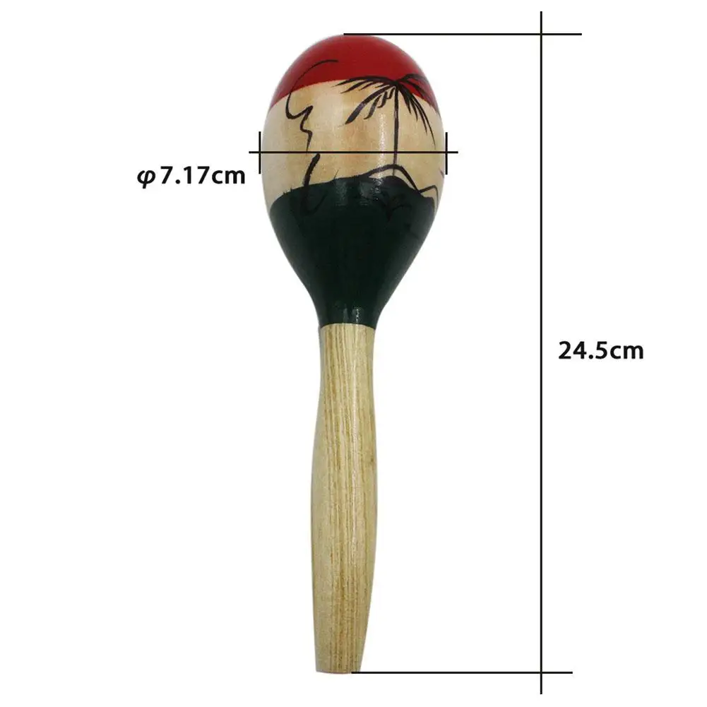 

1 Pair of Wooden Large Maracas Rumba Shakers Rattles Sand Hammer Percussion Instrument Musical Toy for Kid Children Party Games
