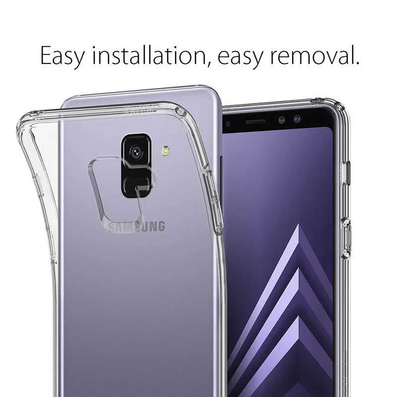 Soft Clear TPU for Samsung Galaxy A8 A8+ Plus 2018 SM-A530 SM-A730 SamsungA8 GalaxyA8 Phone Case Transparent Silicone Back Cover