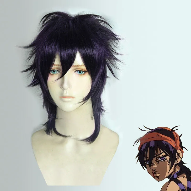Аниме JOJO для невероятное приключение Косплэй костюм Ghirga Narancia форма Для мужчин Для женщин Косплэй Одинаковая одежда костюмы на Хэллоуин - Цвет: Only wig