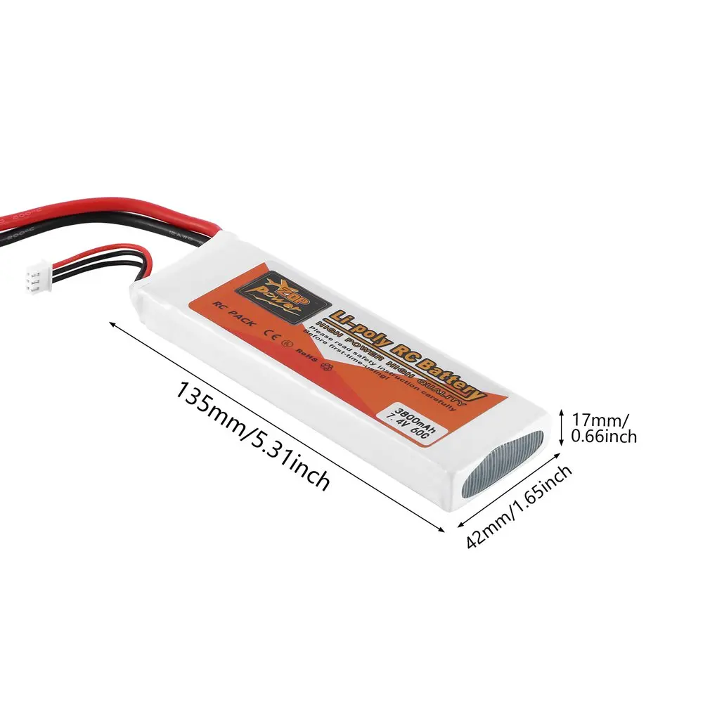 

ZOP Power 3800 7.4V 60C T Plug JX8643125 Lipo Battery Rechargeable Battery For RC Racing RC Aircraft Helicopter Car Boat