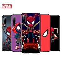 marvel anime spiderman for huawei p40 p30 p20 p10 p9 p8 lite e mini pro plus 5g 2017 2019 silicone black phone case