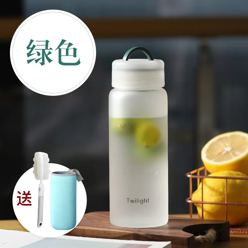 Спортивная детская бутылка для воды с помпой милая пластиковая Матовая сеточкой