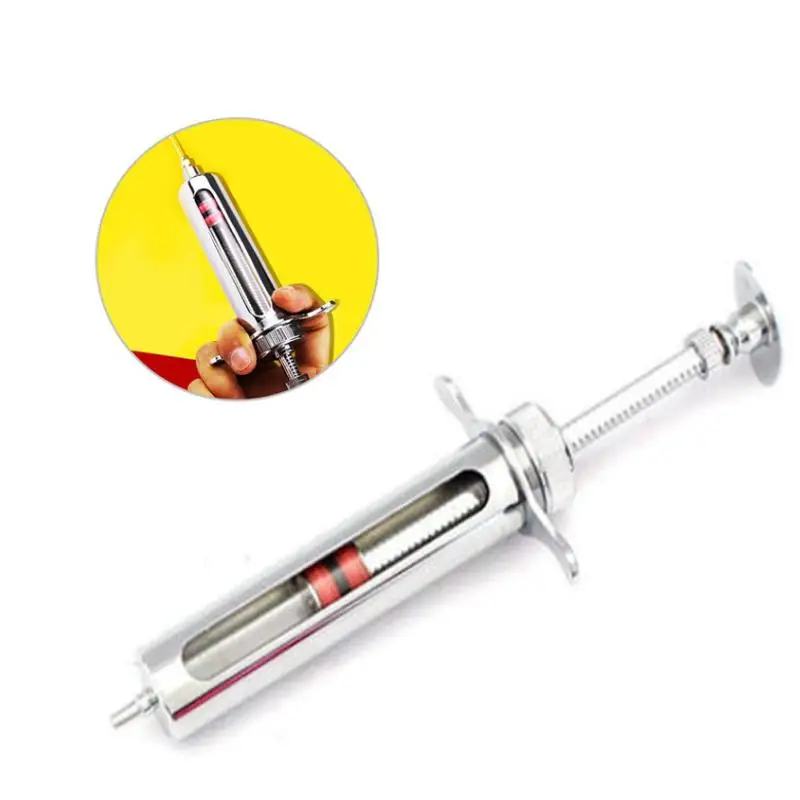 

50ml stainless steel metal syringe glass sampler for prevention/treatment and injection of other drug solutions
