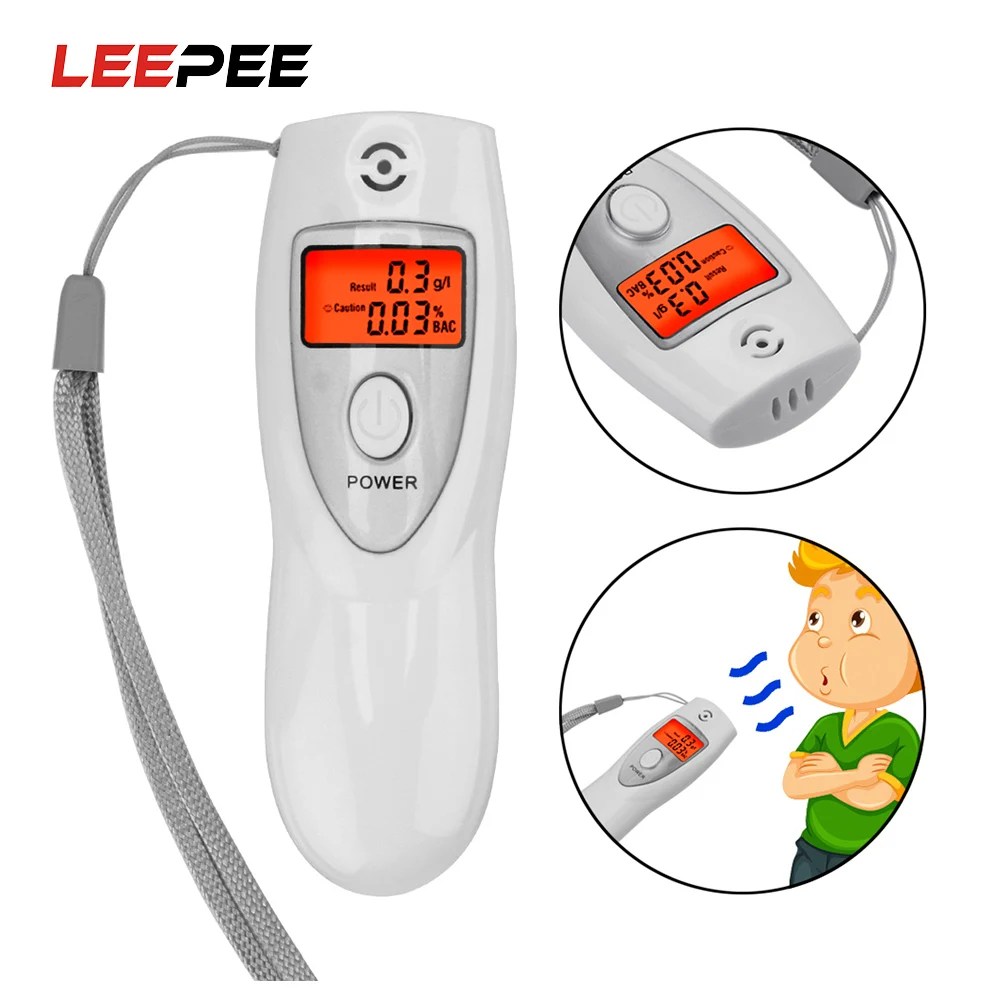 

LEEPEE Inhaler Alcohol Meters Handheld LCD Digital Alcohol Detector Breathalyzer Analyzer Breath Alcohol Tester For Car Safety