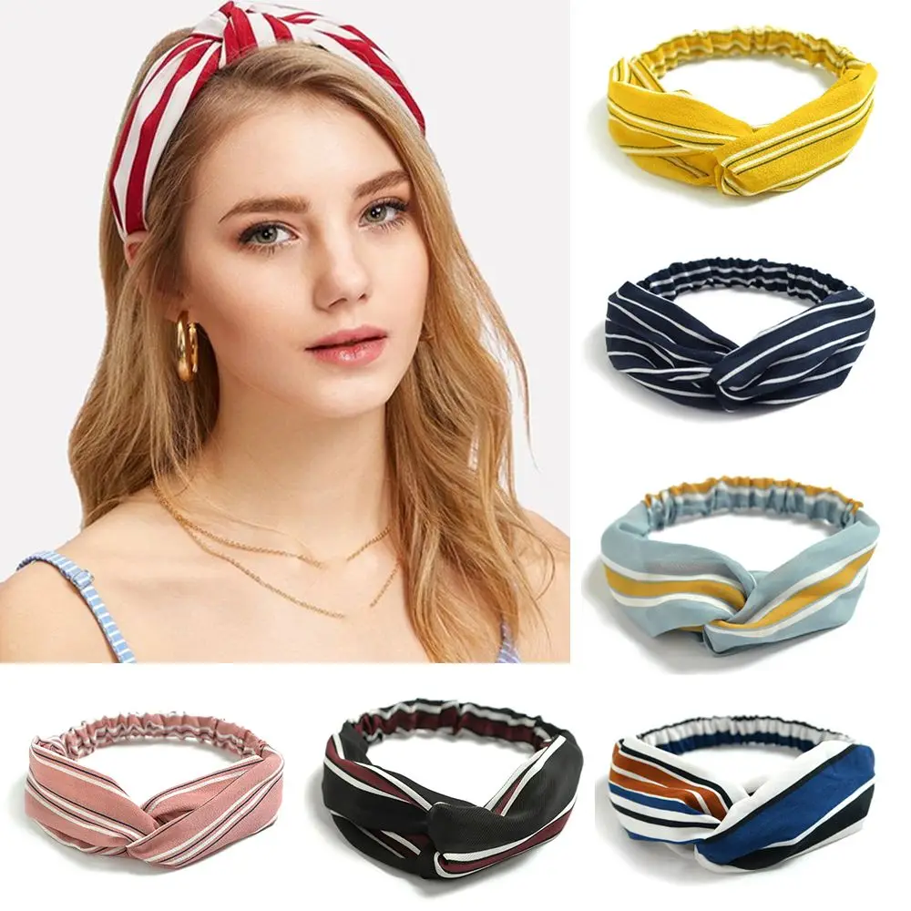 

Fashion Turban Print Cross Knot Girls Hair Bands Headbands for Women Ladies Headwear Bohemian Hairbands