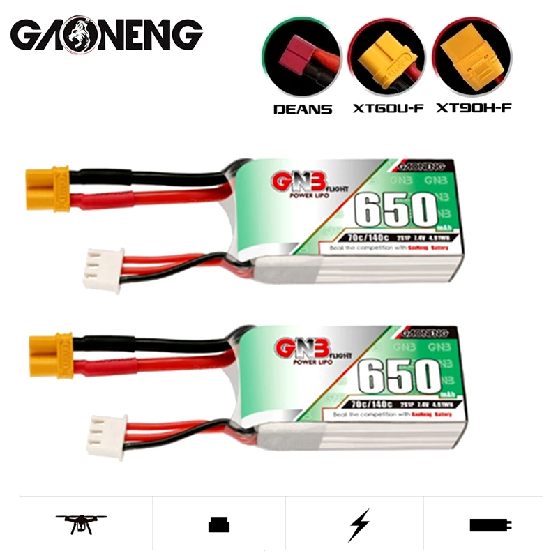 

2/4PCS GNB 650mAh 7.4V 2S HV Lipo Battery Max 140C T/JST/XT-60/XT30U-F Plug for DYS FPV Racing Drone 4 Axis RC Drone Parts