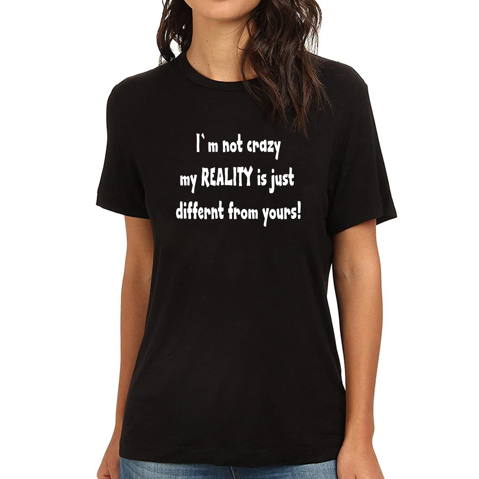 

Lyprerazy Women's I'M NOT CRAZY Funny Printed T-Shirt