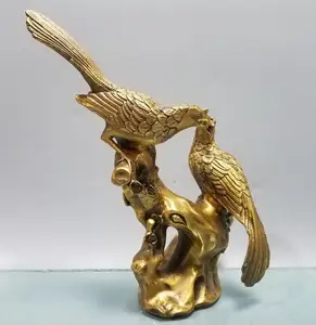 China brass double magpies crafts statue