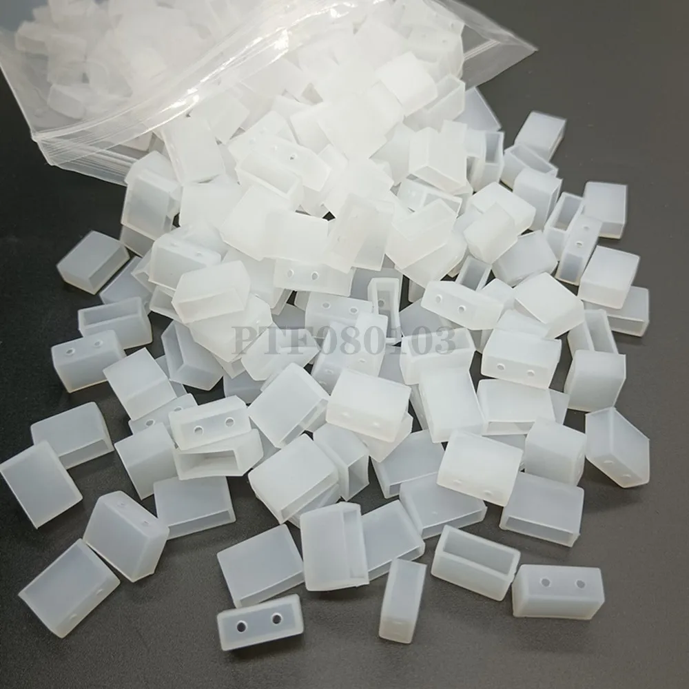 100pairs/Lot 12mm Silicone End Cap For 10mm 5050 5630 IP67 IP68 LED Tube Strip With 2 pin Hole