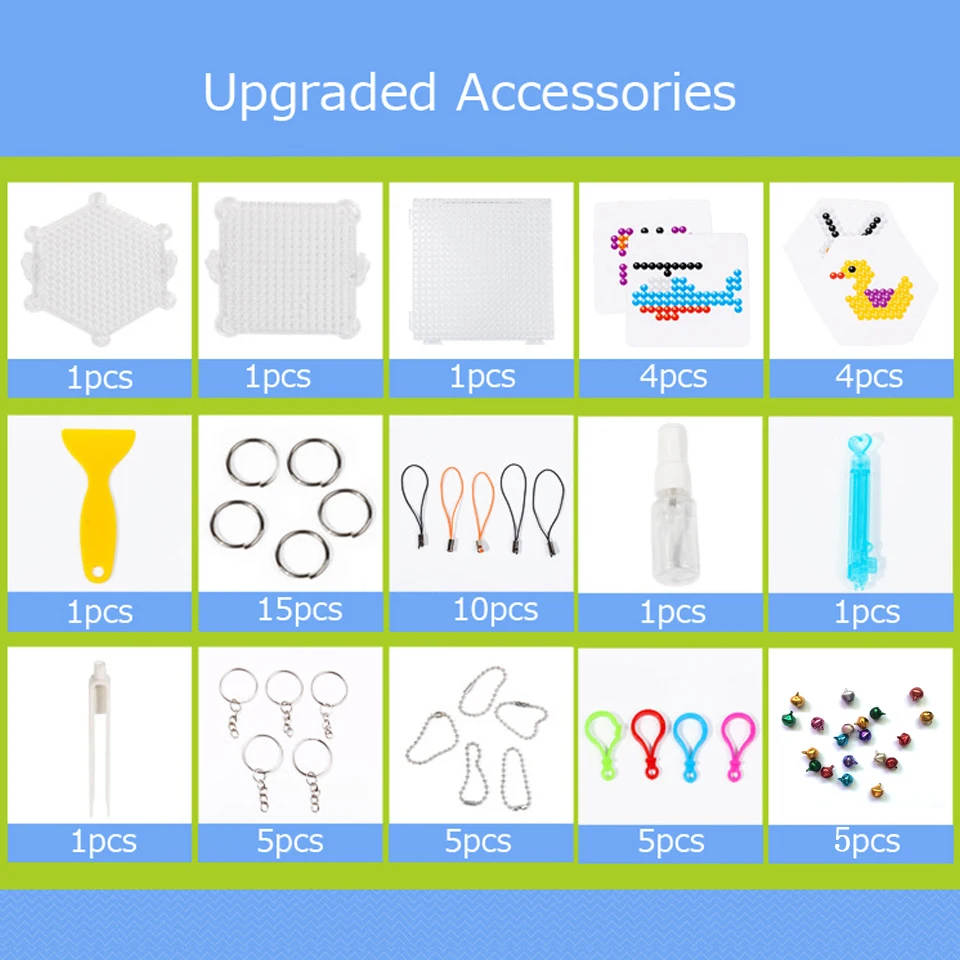 accessories 2 DOLLRYGA, 6000 шт., 24 цвета, бусины-головоломки, Кристальный цвет, Aqua, сделай сам, бусины, набор для распыления воды, игры в мяч, 3D, волшебная игрушка ручной работы для детей - Цвет: accessories 2