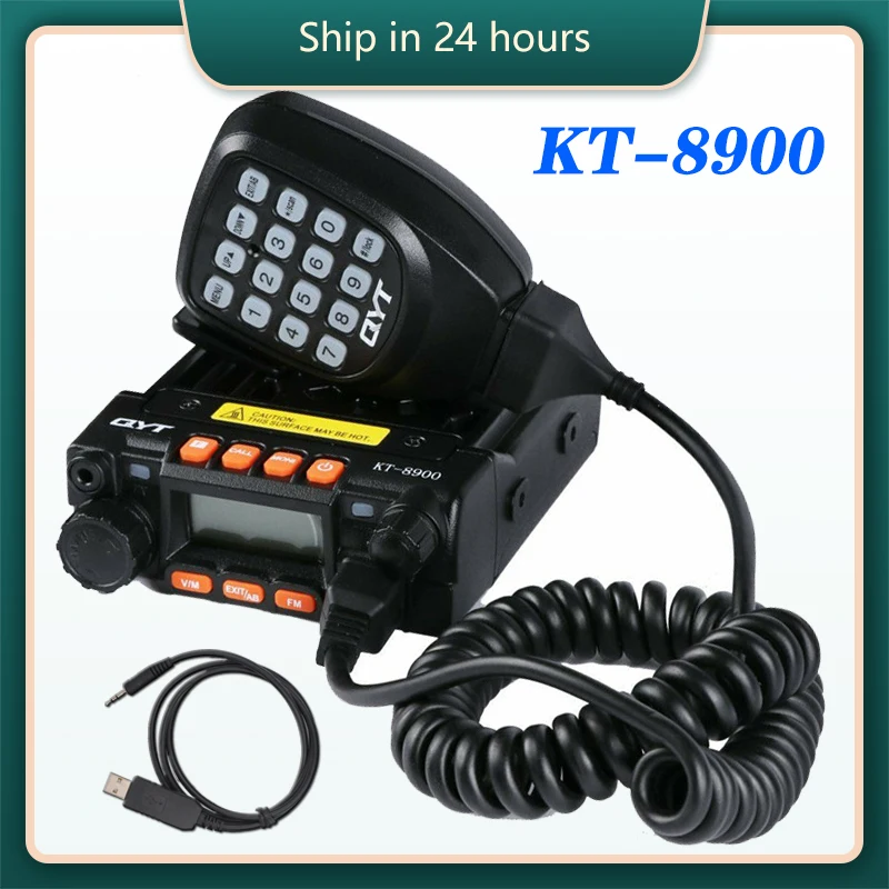QYT KT-8900 Dual Band 25-Watt Mini Mobile Transceiver 136-174MHz/400-480MHz Portable Ham Radio (Free Cable) enlarge