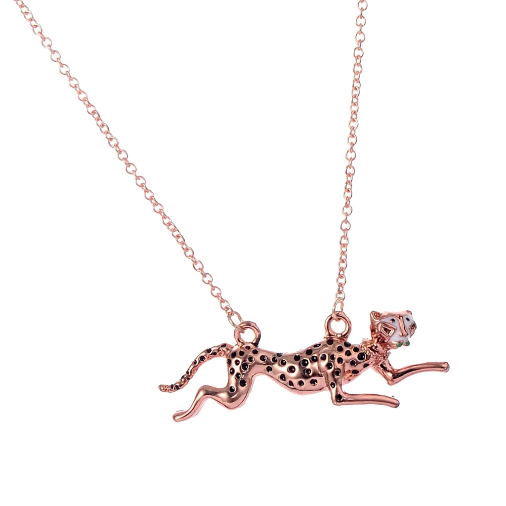 Эмаль 3D леопардовое ожерелье кулон в форме животного мужское Модные ювелирные