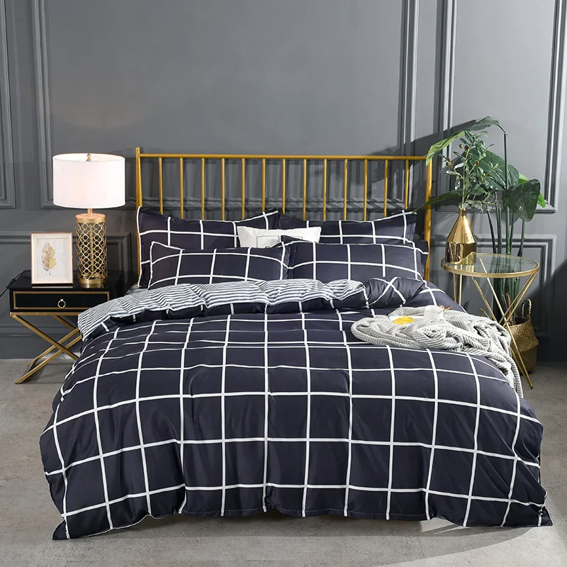 

Classic Plaid Stripe Youthful Style Home Textile Duvet Cover Bed Sheet Pillow Case Single Double Queen King For Home Bedding Set