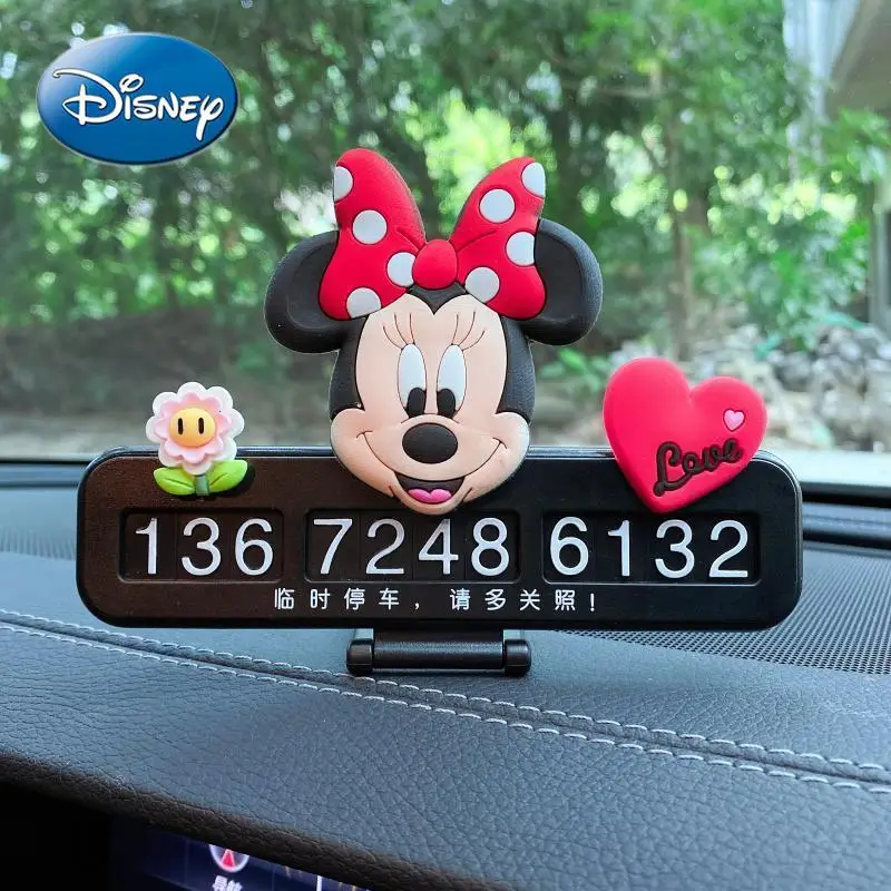 

Disney Mickey Mouse Minnie car cute license plate mobile phone digital card car decoration ornaments temporary parking number