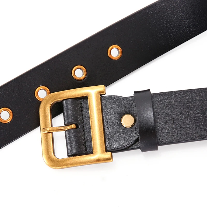 

Designer belts for women high quality genuine leather belt luxury brand waist jeans ceinture femme gold D buckle cummerbunds