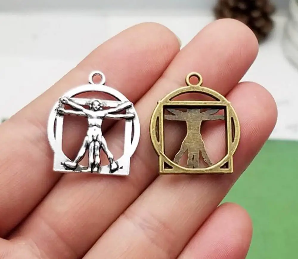 

20pcs/lot--25x22mm, Antique silver plated/bronze plated Vitruvian man charms ,DIY supplies, Jewelry accessories