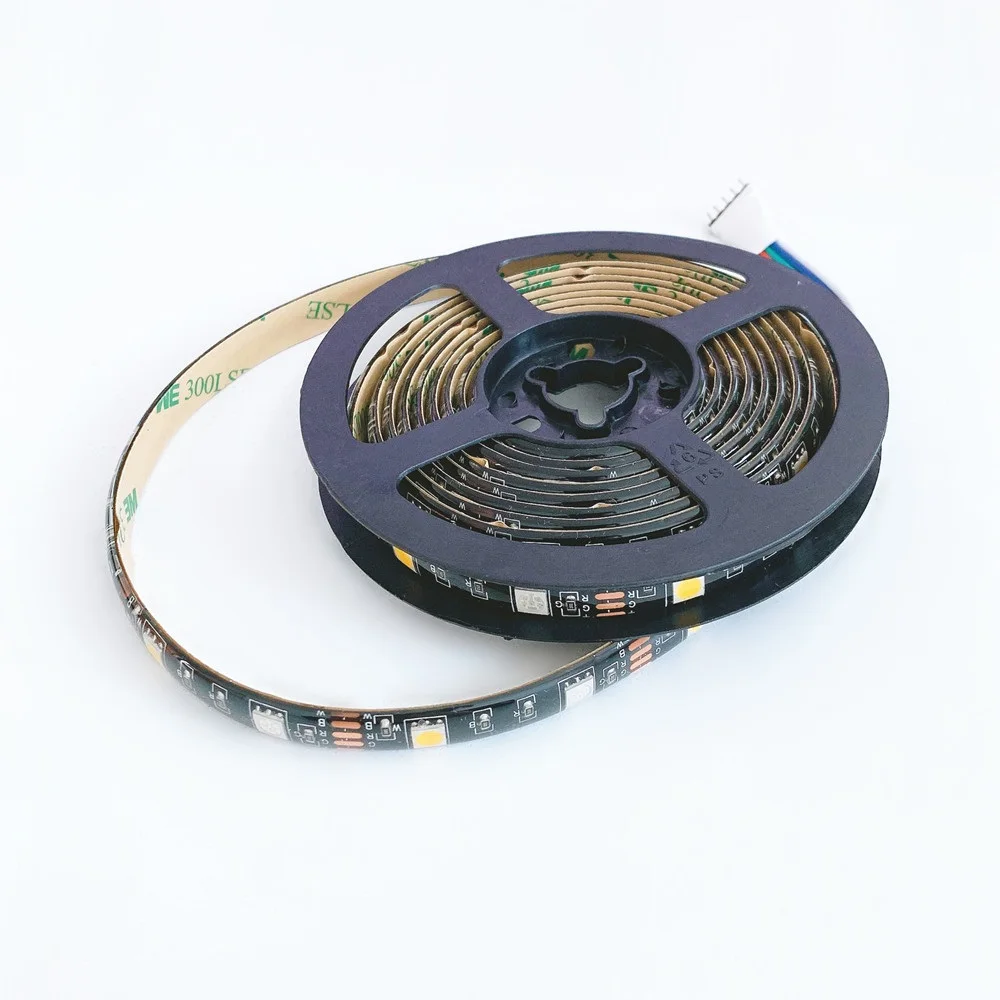 Светодиодная ленсветильник 0 5 м/1 м/2 м/3 м В RGBW RGBWW 5050 SMD 44 Светодиода/м черная гибкая