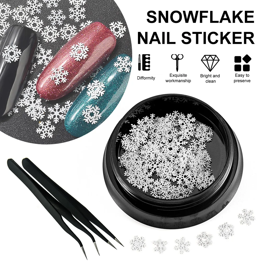 1pcs Snowflakes 3D Nail Art Stickers Christmas Xmas Transfer Stickers For Nails Self-adhensive Decals DIY Nail Art Decoration christmas snowflakes pattern wall art stickers