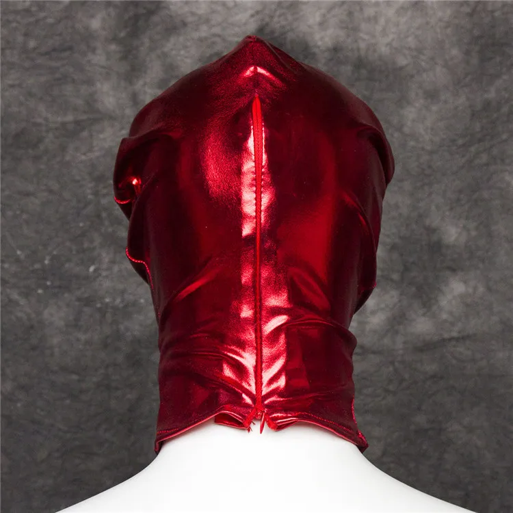 Женский и мужской секс игра косплей латексный головной убор Блестящий