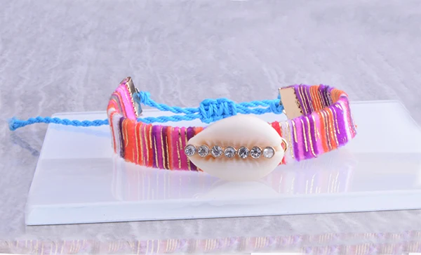 moda bohemian puka cowries эмалированная оболочка из хлопчатобумажной нити браслет ножной браслет женская Фенечка Женская бижутерия - Окраска металла: Покрытие антикварной медью