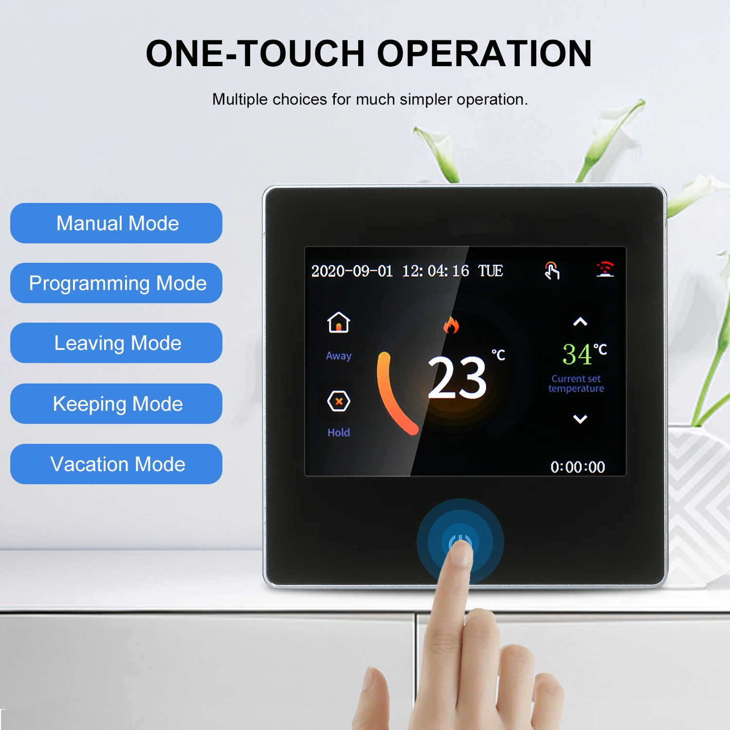 

Smart Thermostat LCD Touch-screen Weekly Programmable Thermostat with WIFI Electric Heating 16A Digital Temperature Controller