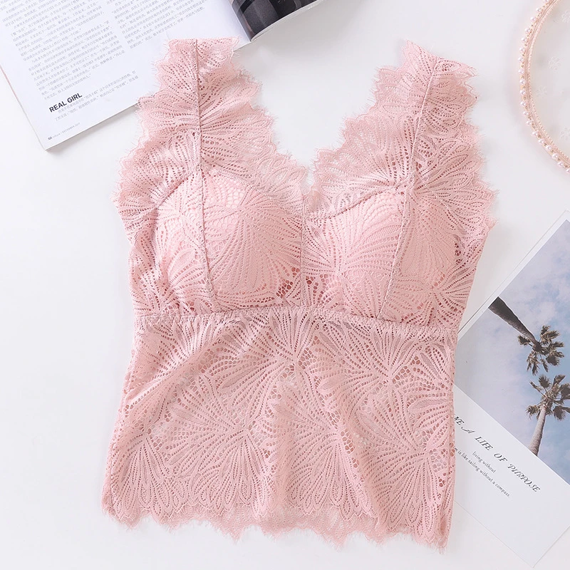Топ женский кружевной без косточек с V-образным вырезом | Женская одежда