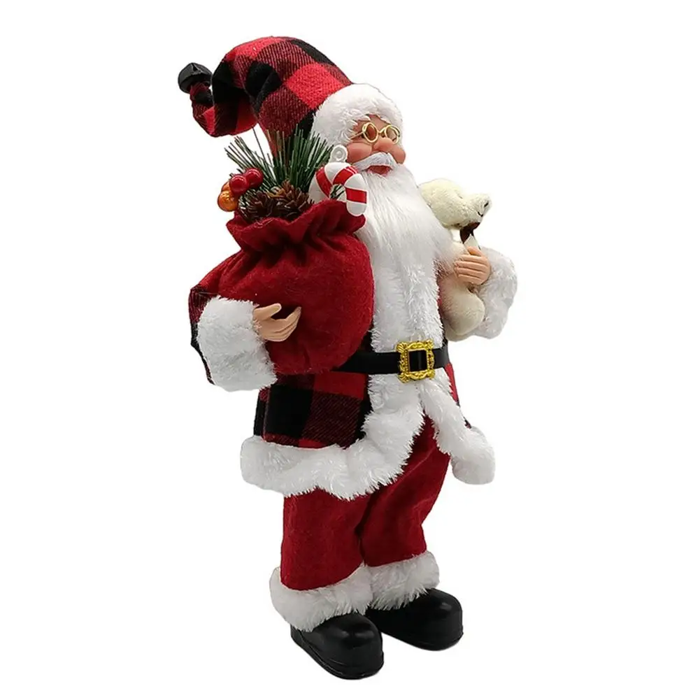 

Standing Santa Claus Figure Jolly Santa Table Decoration Christmas Ornaments Santa Doll Christmas Collectible Figurines