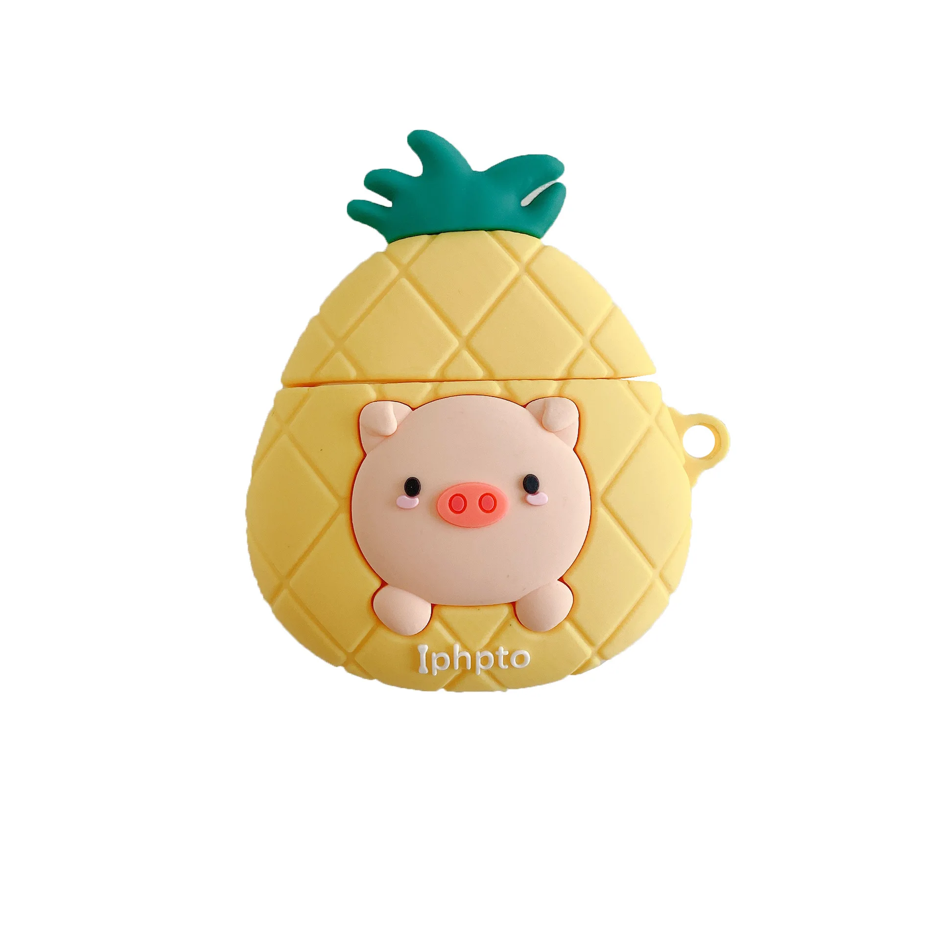 

Fruit Case for Airpods 1 2 Bluetooth Earphone Case for Air Pods Protective Cover Cute Silicone with Keychain Pineapple Pig Bear