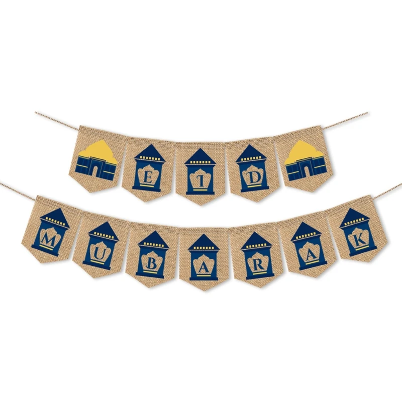 Мусульманский Рамадан баннер гирлянда ИД Мубарак Декоративная звезда лунный