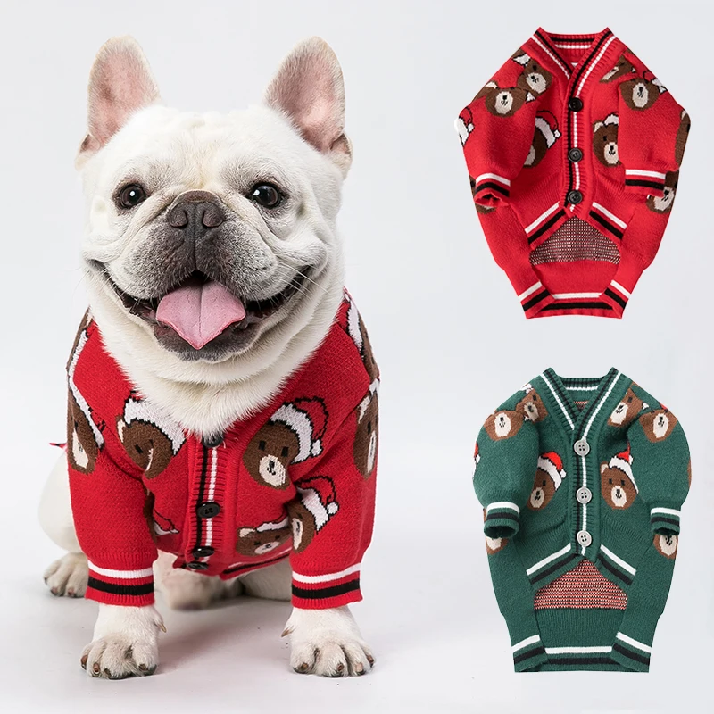Одежда для собак зимние костюмы Рождественский свитер кошек домашних животных