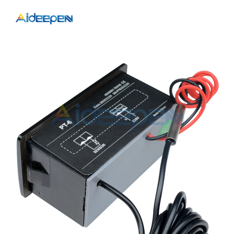 AC 220V PT-6 Встроенный цифровой измеритель температуры-40~ 110C автомобильный транспорт автомобиль термометр монитор с датчиком NTC 2 м
