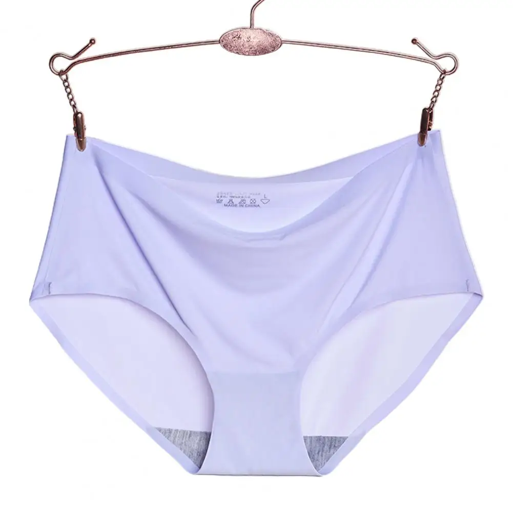 

Women Panties Briefs Sexy Soft Elastic Seamless Breathable Mid Rise Lingeries Brief Underwear Ladies Solid Underpants Plus Size