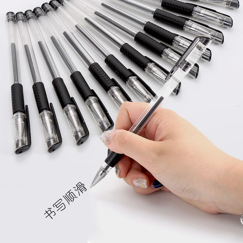 23PCS Gel Pen 0.5mm Black/Blue/Red Ink Bullet/Roller Cap Pulling Design Write Smoothly Writing Stationery | Канцтовары для офиса и
