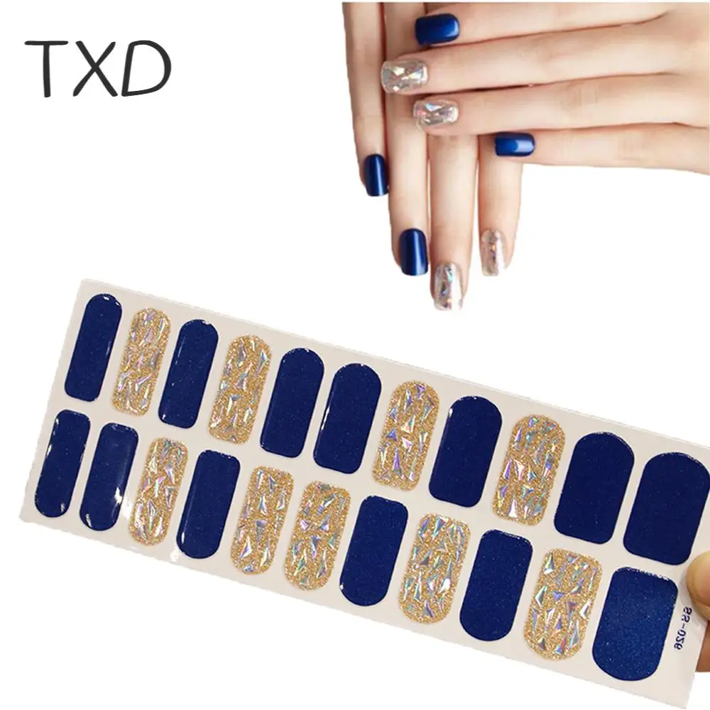 

TXD Self Adhesive Manicure Decoration Full Cover Nail Sticker Set Fashion Nail Polish Designer Creative Nailart Sticker Foil