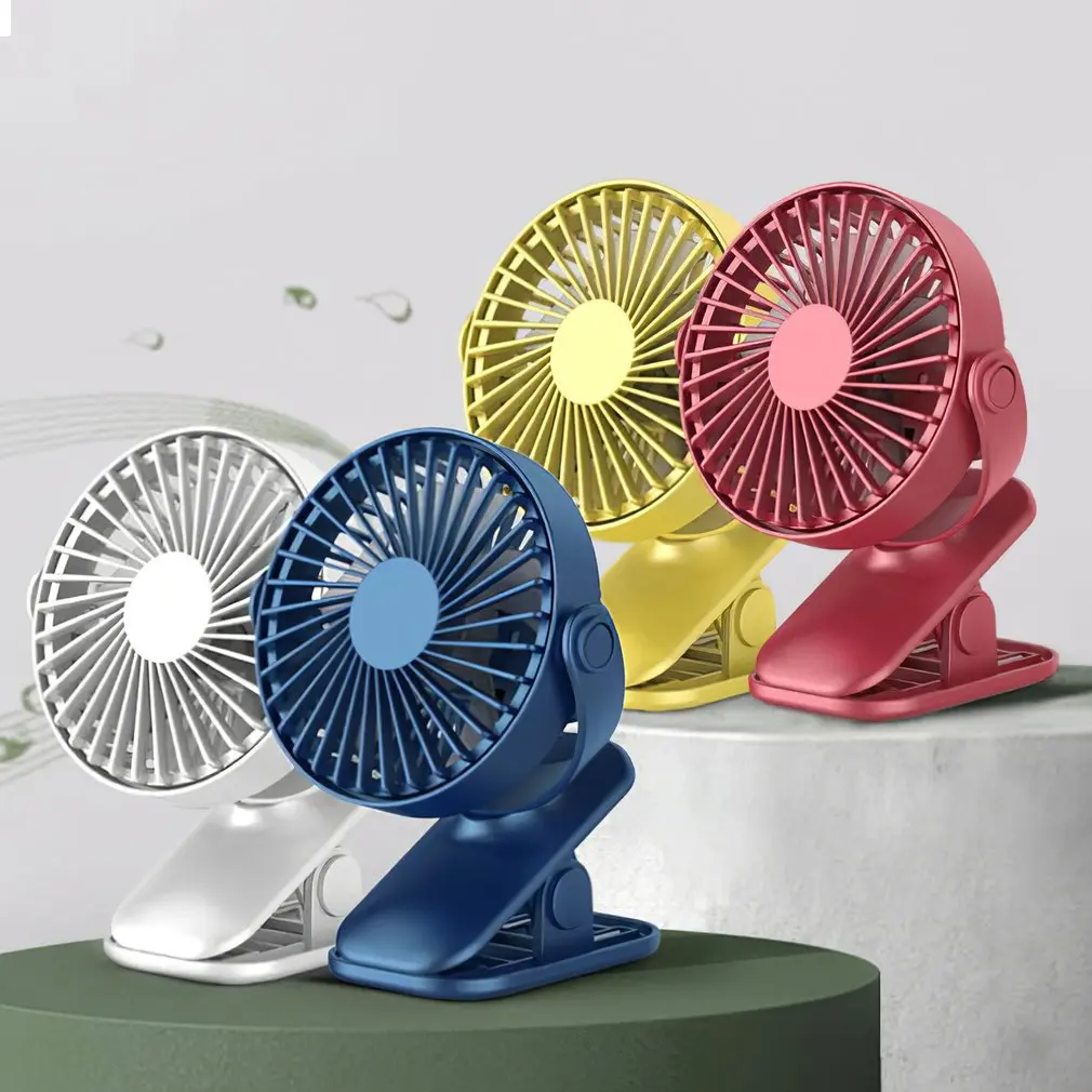 

360 Degree Rotation 3 Speeds Adjustable Clip-on Fan Portable USB Table Fan Clip-on Type Rechargeable Cooling Mini Desk Fan