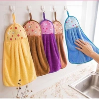 1pc coral velvet bathroom supplies soft hand towel absorbent cloth dishcloths hanging cloth kitchen accessories 3040cm