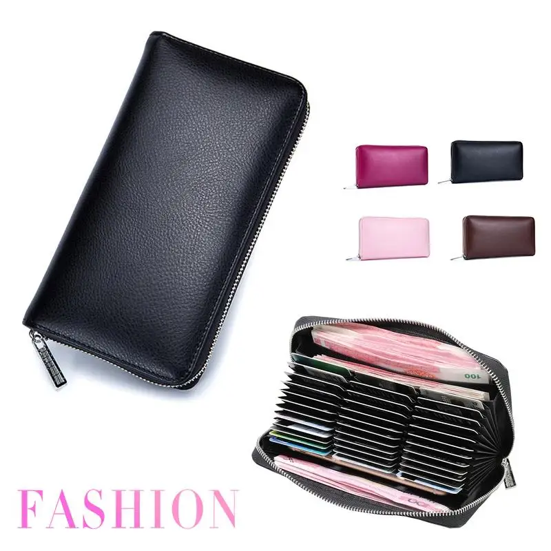 

Purses Mens Wallet Leather Wallet Big Wallet Men'S Fashion Antimagnetic 4 Colors 32 Cards Business Card Bags Durable
