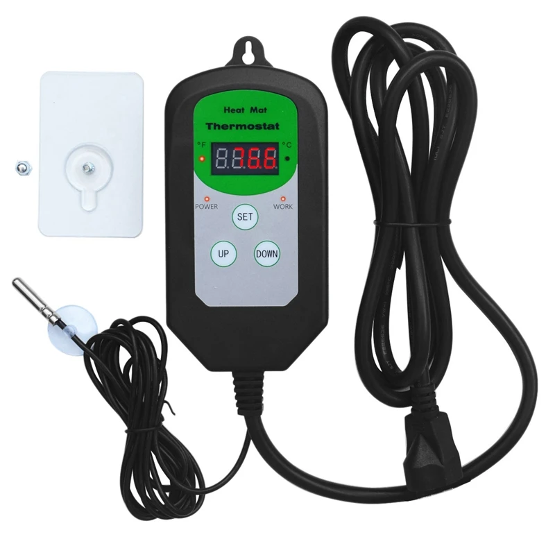 Digital Seedling Heat Mat Thermostat Temperature Controller for Seed Germination Reptiles and Brewing Setting Range Is 68-108 Fa |