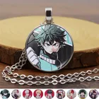 Ожерелье из аниме Моя геройская Академия для женщин, ювелирные изделия, мидория изюку, Тодороки, мультяшная фигурка, стеклянный кулон, массивное ожерелье-цепочка